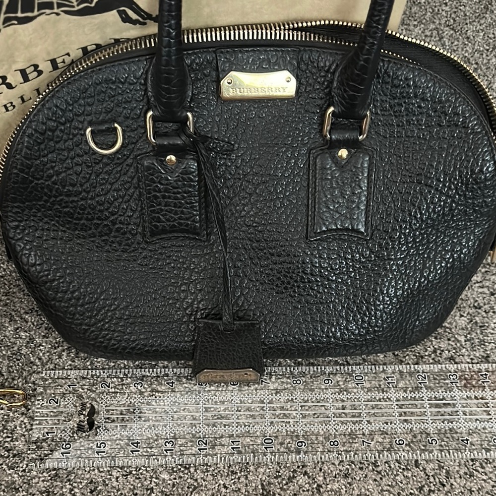 Burberry Black Textured Leather Satchel - Picture 7 of 16
